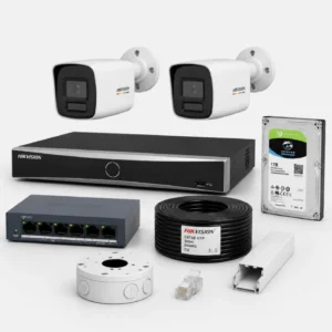 Kit supraveghere video cu 2 camere video Hikvision